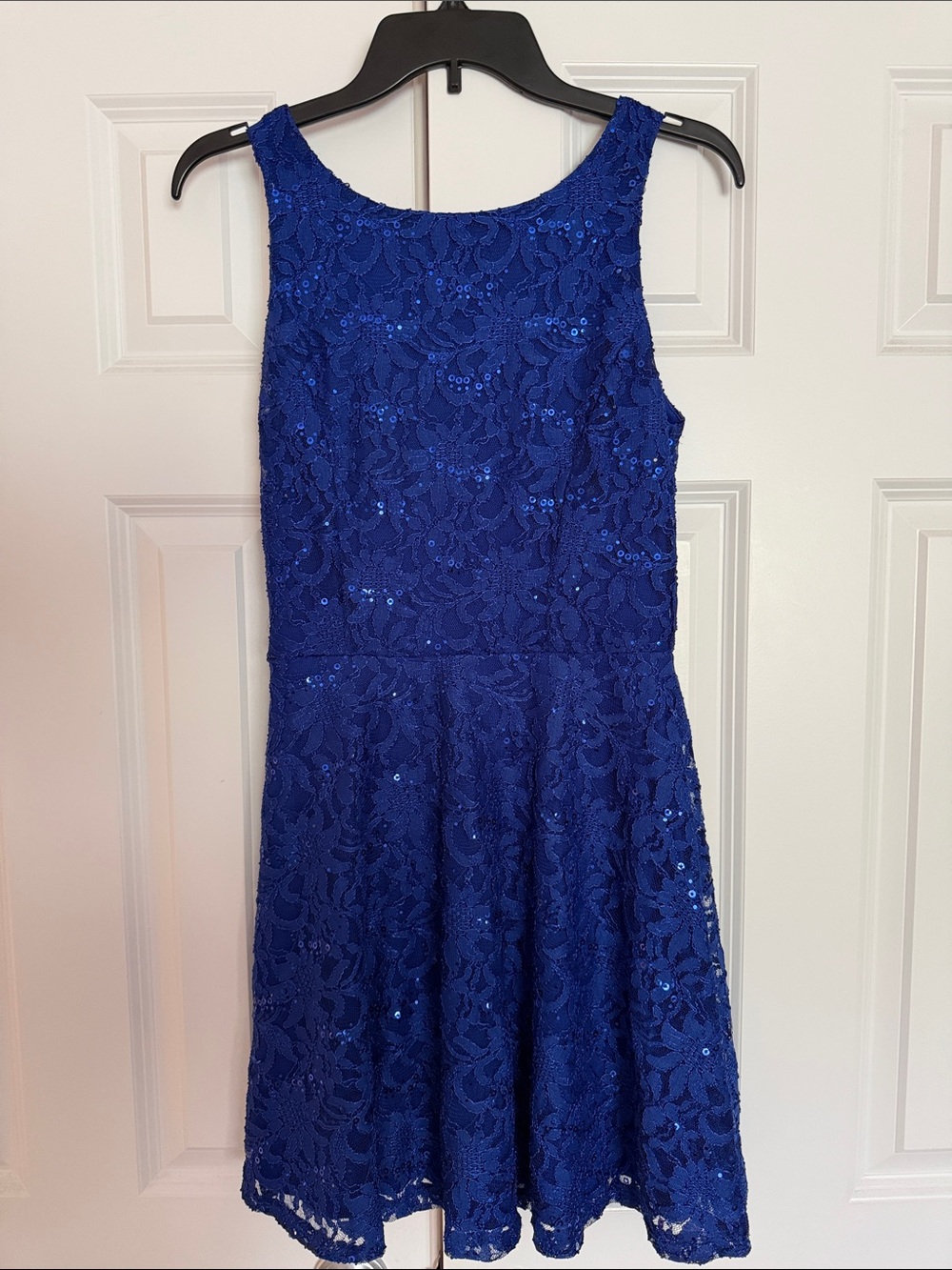 Speechless Royal Blue Lace Sequin Fit-and-Flare Dress juniors size 7